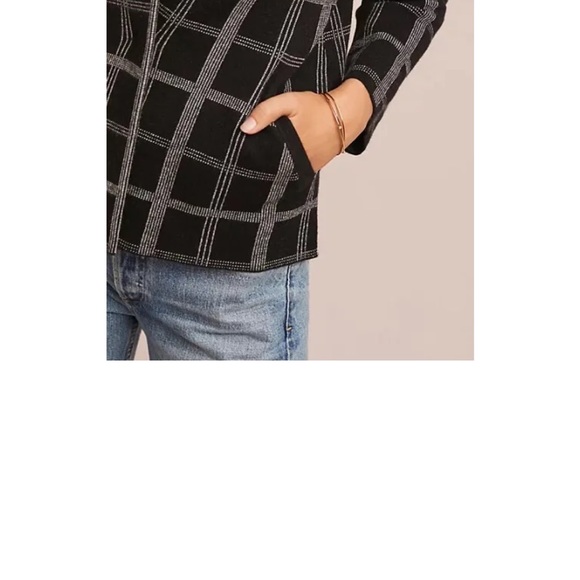 Anthropologie Moth Windowpane Sweater Blazer - Picture 2 of 5